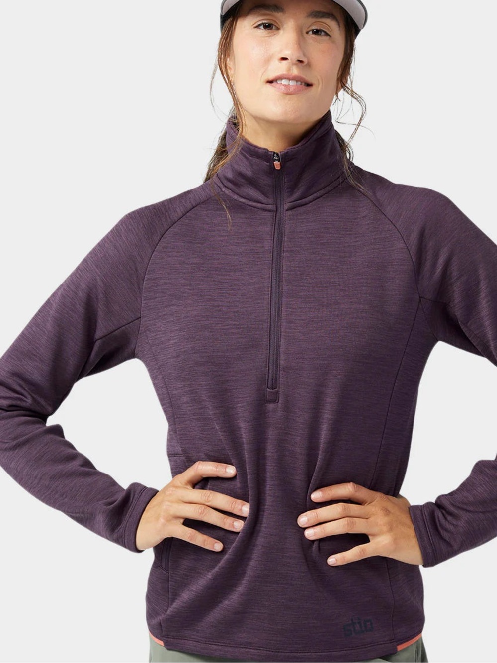 Stio Glide Power Stretch Half Zip Pullover Huckleberry Jam Heather Size Small